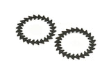Black Circle Charm, 2 Textured Oxidized Black Brass Circle Charms With 1 Hole, Black Pendants, Findings (42x0.80mm) M02126