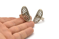 Gümüş Boho Yüzük, Antik Gümüş Kaplama Pirinç Boho Yüzük, 1 Taş Ayarlı - Ped Boyutu 6x4mm N1795 H1518