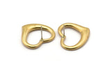Brass Heart Earring, 2 Raw Brass Heart Stud Earrings (21x23mm) SY0271