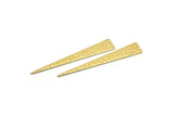 Brass Triangle Blank, 12 Hammered Raw Brass Triangle Stamping Blanks, Findings (50x8x0.80mm) M160