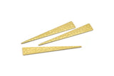 Brass Triangle Blank, 12 Hammered Raw Brass Triangle Stamping Blanks, Findings (50x8x0.80mm) M160