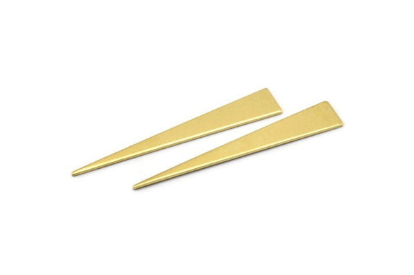 Brass Triangle Blank, 12 Raw Brass Triangle Stamping Blanks, Findings (50x8x0.80mm) M148