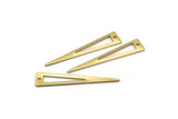 Brass Triangle Charm, 24 Raw Brass Triangle Charms With 1 Hole, Findings (40x8x0.80mm) M157