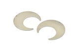 Steel Moon Charm, 8 Steel Moon Charms With 1 Hole (42x16x0.70mm) M02854