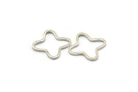 Silver Geometric Connectors, 50 Silver Tone Windrose Findings (15x1mm) BS 2151