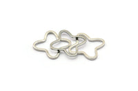 Silver Geometric Connectors, 50 Silver Tone Windrose Findings (15x1mm) BS 2151