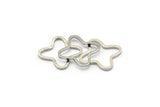Silver Geometric Connectors, 50 Silver Tone Windrose Findings (15x1mm) BS 2151
