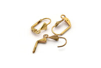 Leverback Earring Findings, 50 Raw Brass Leverback Earring Findings With Shell (15x9mm) Brsl 90 A0609