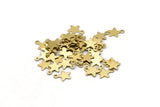Brass Star Charm, 100 Raw Brass Star Tags (8x10mm) A0261