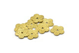 Brass Filigree Flower, 50 Raw Brass Filigree Flower Connectors, Charms (12x11mm) A0490