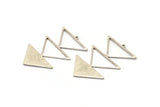 Gümüş Üçgen Charm, 1 Döngülü 2 Antik Gümüş Kaplama Pirinç Üçgen Charm (47x30x1mm) M01792