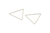 Silver Triangle Charm, 24 Silver Tone Triangle Ring Charms (38x1mm) D0549