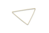Silver Triangle Charm, 24 Silver Tone Triangle Ring Charms (34x1mm) D0548