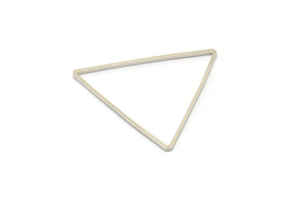 Silver Triangle Charm, 24 Silver Tone Triangle Ring Charms (34x1mm) D0548
