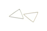 Silver Triangle Charm, 24 Silver Tone Triangle Ring Charms (34x1mm) D0548