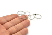 Silver Drop Connector, 50 Silver Tone Drop Connectors (14x22x0.8mm) D0550
