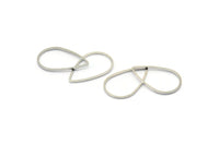 Silver Drop Connector, 50 Silver Tone Drop Connectors (14x22x0.8mm) D0550