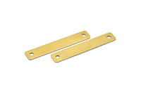 Raw Brass Connector, 10 Raw Brass Stamping Connectors  (59x10mm) B0146