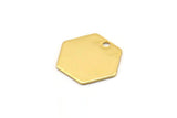 Gold Honeycomb Pendant, 12 Gold Plated Brass Hexagon Stamping Blank Tag, Charms (12mm) Brs 4090d A0157 Q0382