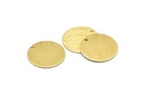 Brass Round Tag, 6 Textured Raw Brass Round Stamping Blanks With 1 Hole (20x0.80mm) M02906