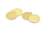 Brass Round Charm, 6 Textured Raw Brass Round Tags, Round Charms With 1 Loop (24x22x0.80mm) M02910
