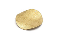 Brass Wavy Disc, 6 Raw Brass Textured Round Discs With 1 Hole (40mm) D0562