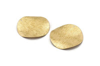 Brass Wavy Disc, 6 Raw Brass Textured Round Discs With 1 Hole (40mm) D0562