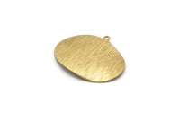 Brass Wavy Charm, 12 Raw Brass Textured Charms With 1 Loop, Earrings, Pendants, Findings (20x25x0.50mm) D0574