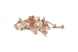 Rose Gold Star Earring, 12 Rose Gold Plated Brass Star Stud Earrings (4mm) D1406