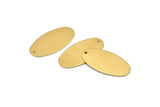 Brass Oval Blank, 12 Raw Brass Oval Stamping Blanks With 1 Hole (30x15x0.80mm) D0580