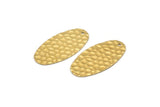 Brass Oval Blank, 12 Raw Brass Hammered Oval Stamping Blanks With 1 Hole (30x15x0.80mm) D0579