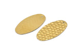 Brass Oval Blank, 12 Raw Brass Hammered Oval Stamping Blanks With 1 Hole (30x15x0.80mm) D0579