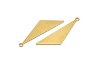 Brass Triangle Pendant, 24 Raw Brass Triangle Pendants With 1 Loop, Charms, Earrings (40x12mm) D0589