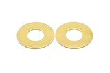 Brass Round Charm, 2 Raw Brass Charms With 1 Hole, Pendants, Findings (35x0.80mm) M02982