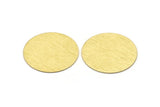 Brass Round Blank, 2 Textured Raw Brass Stamping Blanks, Stamping Tags (35x0.80mm) M03003