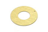 Brass Round Charm, 2 Textured Raw Brass Charms With 1 Hole, Pendants, Findings (35x0.80mm) M03004