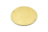 Brass Round Charm, 2 Textured Raw Brass Round Tags With 2 Holes (40x0.80mm) M02995