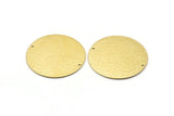 Brass Round Charm, 2 Textured Raw Brass Round Tags With 2 Holes (40x0.80mm) M02995