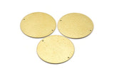 Brass Round Charm, 2 Textured Raw Brass Round Tags With 2 Holes (40x0.80mm) M02995