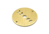 Brass Moon Charm, 12 Textured Raw Brass Moon Phases Charms With 2 Hole (18x0.80mm) M02971
