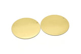 Brass Round Charm, 2 Raw Brass Charms With 1 Hole, Pendants, Findings (40x0.80mm) M02978