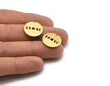 Brass Moon Charm, 12 Textured Raw Brass Moon Phases Charms With 1 Hole (18x0.80mm) M02970