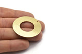 Brass Round Charm, 2 Raw Brass Charms With 1 Hole, Pendants, Findings (40x0.80mm) M02984