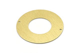 Brass Round Charm, 2 Textured Raw Brass Round Tags With 2 Holes (40x0.80mm) M02990