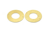 Brass Round Charm, 2 Textured Raw Brass Round Tags With 2 Holes (40x0.80mm) M02990