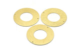 Brass Round Charm, 2 Textured Raw Brass Round Tags With 2 Holes (40x0.80mm) M02990