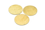 Brass Round Charm, 2 Textured Raw Brass Round Tags With 2 Holes (40x0.80mm) M03006