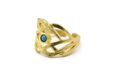 Brass Royal Ring, 2 Raw Brass Royal Rings With 1 Stone Settings - Pad Size 3mm N1832