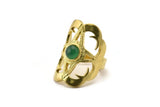 Brass Royal Ring, Raw Brass Royal Rings With 1 Stone Settings - Pad Size 6mm N1845