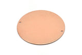 Copper Round Charm, Raw Copper Charm With 2 Holes, Pendants, Findings (40x0.80mm) M02989
